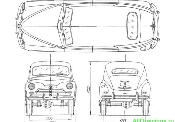 ГАЗ М72- чертежи (рисунки) автомобиля